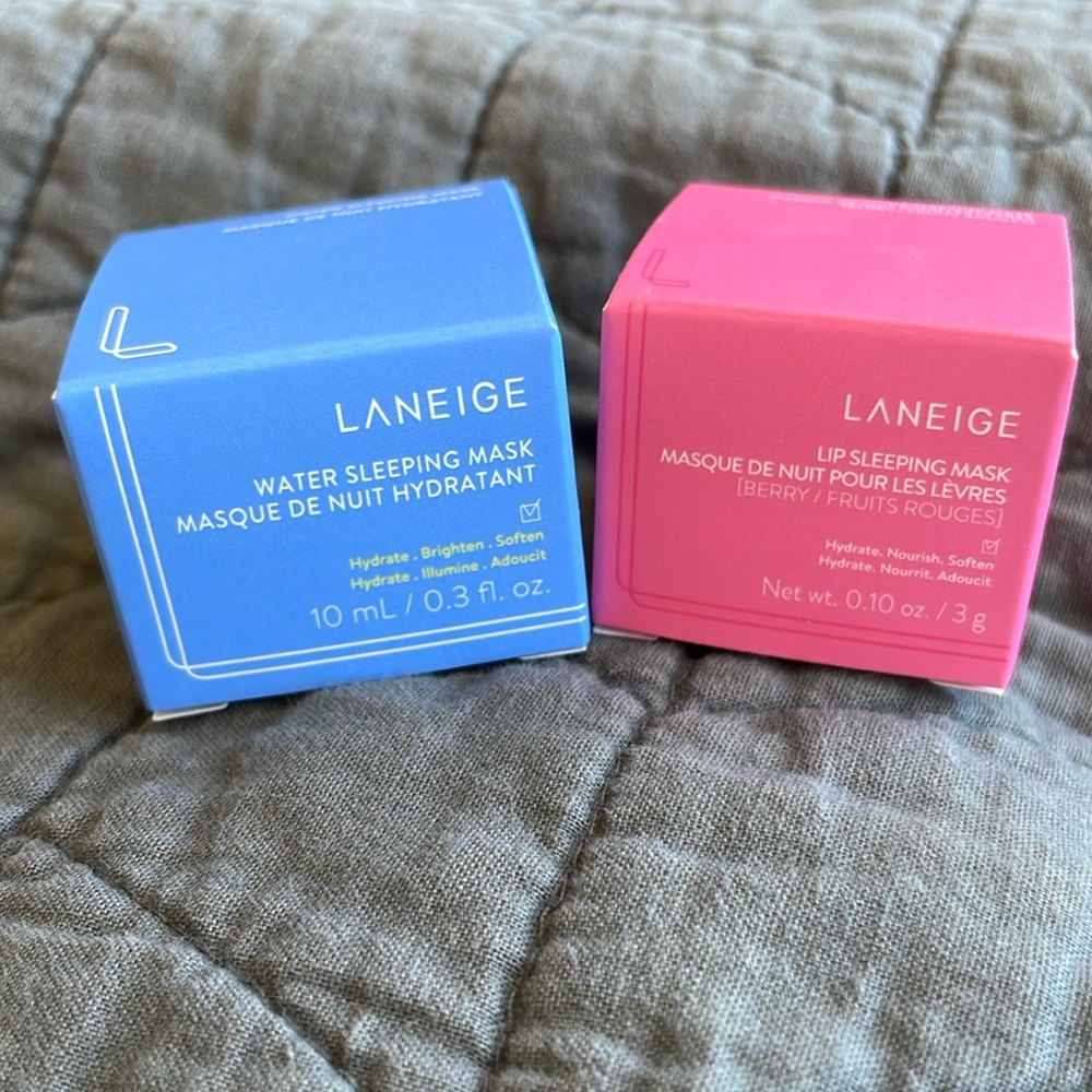 2pc. LANEIGE deluxe travel size Lip sleeping mask & Water sleeping mask